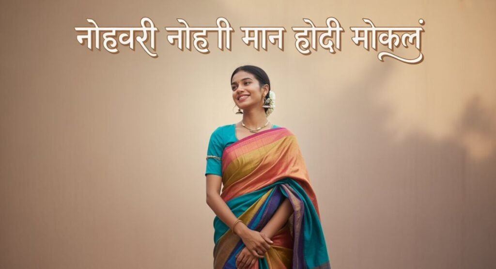 Nauvari Saree Captions in Marathi