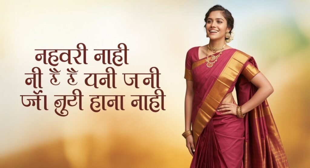 Nauvari Saree Captions in Marathi